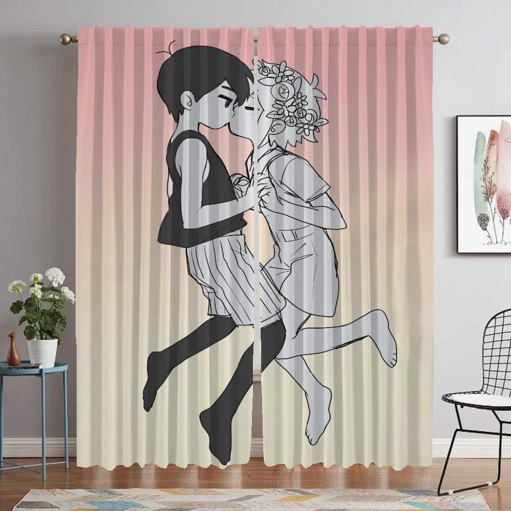 Шторы Omori для гостиной, занавески для домашнего интерьера, 2 шт., тюль для спальни, украшение на Хэллоуин, перегородка