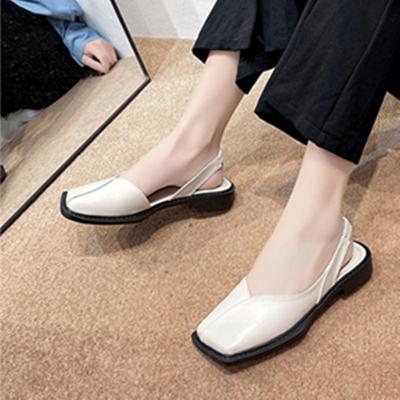 Весенне-летняя обувь больших размеров. Легкие босоножки на мягкой подошве, на низком каблуке, с квадратным носком и пустыми ботинками.