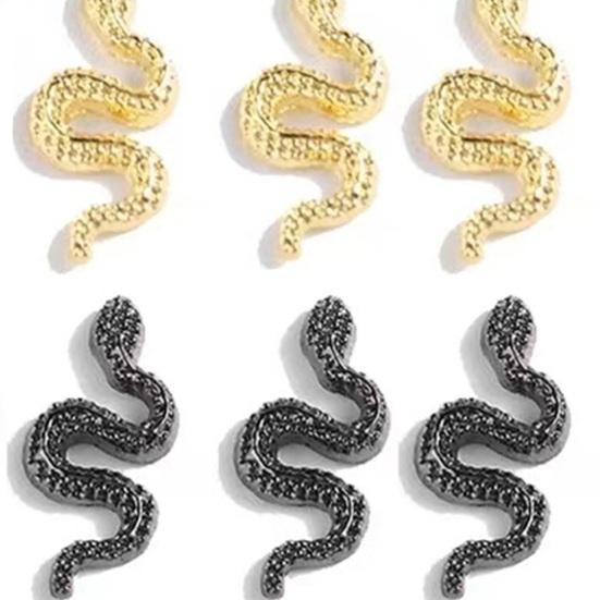 60Pcs/Box Snake Nail Charms with Rhinestones Elegant And Fashionable Nail Art Accessories for Women And Girls