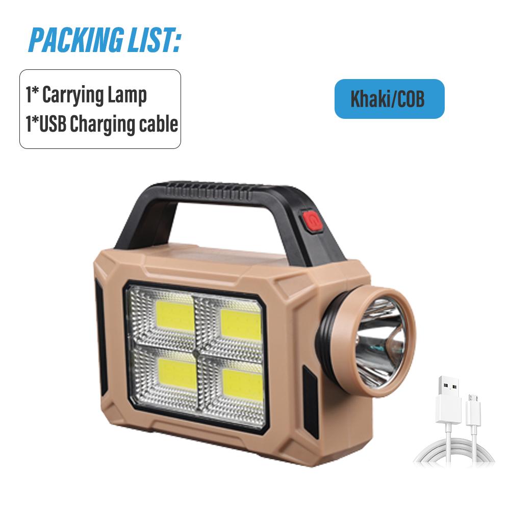Сверхъяркий светодиодный фонарик, мощный поисковый фонарь, перезаряжаемый переносной фонарь, уличный фонарь для кемпинга с солнечной панелью для зарядки