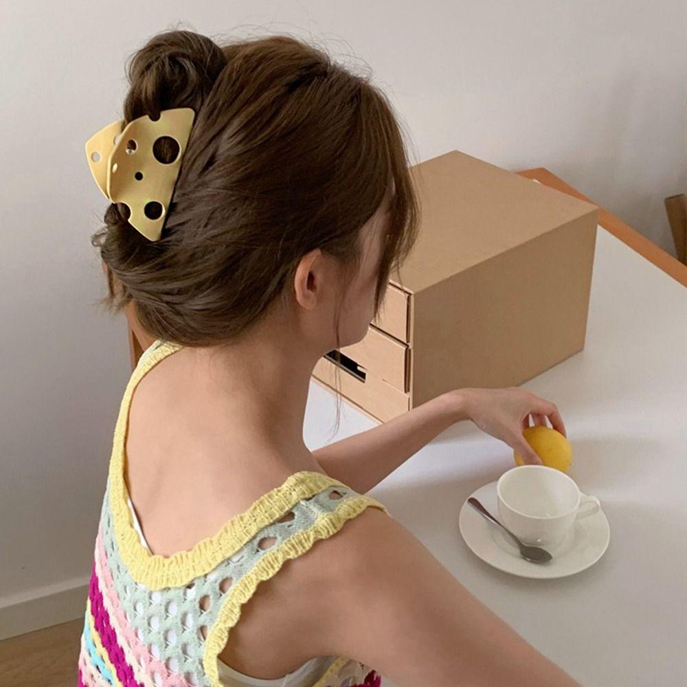 Y2k Hair Clip Hollow Shark Clip Fashion Cheese Acetate Hair Claw  Wash Face