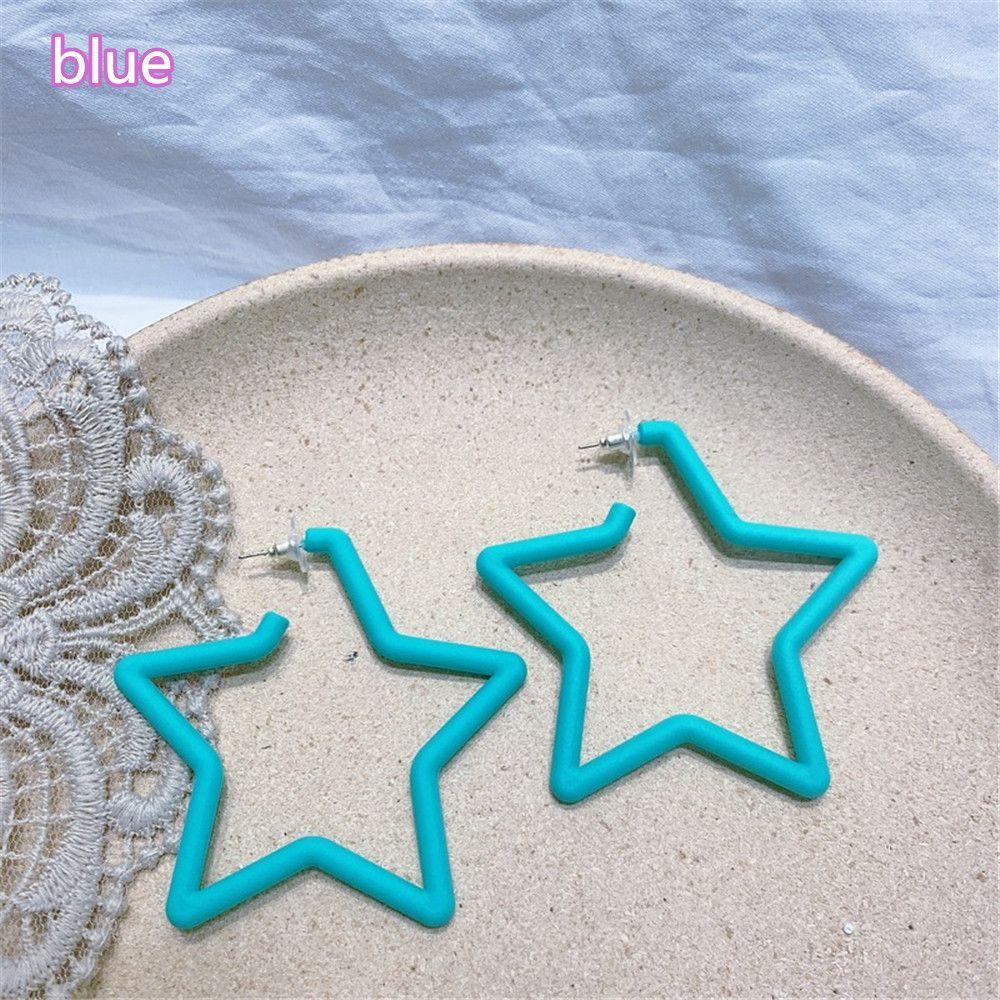 Винтажная Мода Индивидуальность Геометрические Серьги Красочная Звезда Яркая Флуоресценция Серьги-Кольца