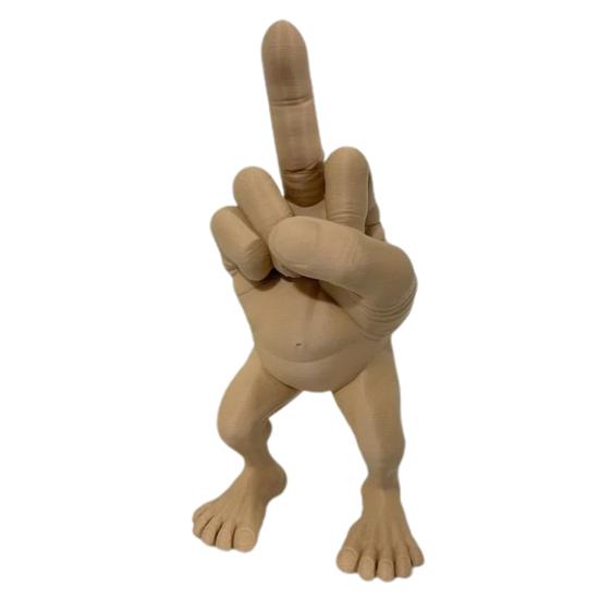 Фигура среднего пальца с ногами Статуя среднего пальца 3D-печатная скульптура Шутка-трофей Главная