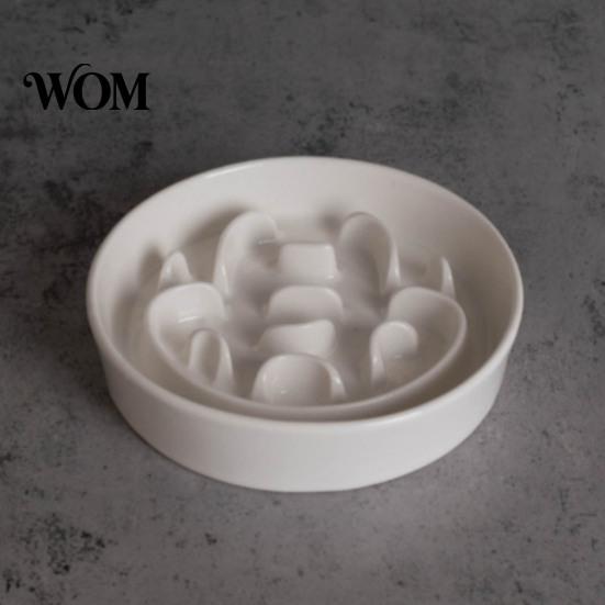 Raised Cat Bowl Elevated Pet Slow Feeder, Ceramic Dog with Stand, Prevents Feeder for Dogs Choking, Protects Spine, Food Cats Pets