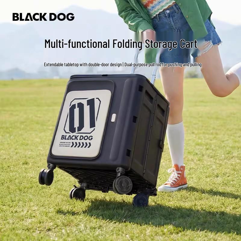 BLACKDOG Складная коляска с двойной дверью и ящиком для хранения, походная тележка, тележка для покупок