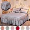 Bedding Sets Textile Princess Lace Quilted Bedcover Bedspread Polyester Cotton Luxury Bed Cover Skirts Bedspread Polyester Cotton