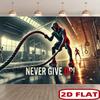 VIKAMA Fitness Banner Never Give Up Wall Art Perfect for gyms holiday celebrations and home office motivation