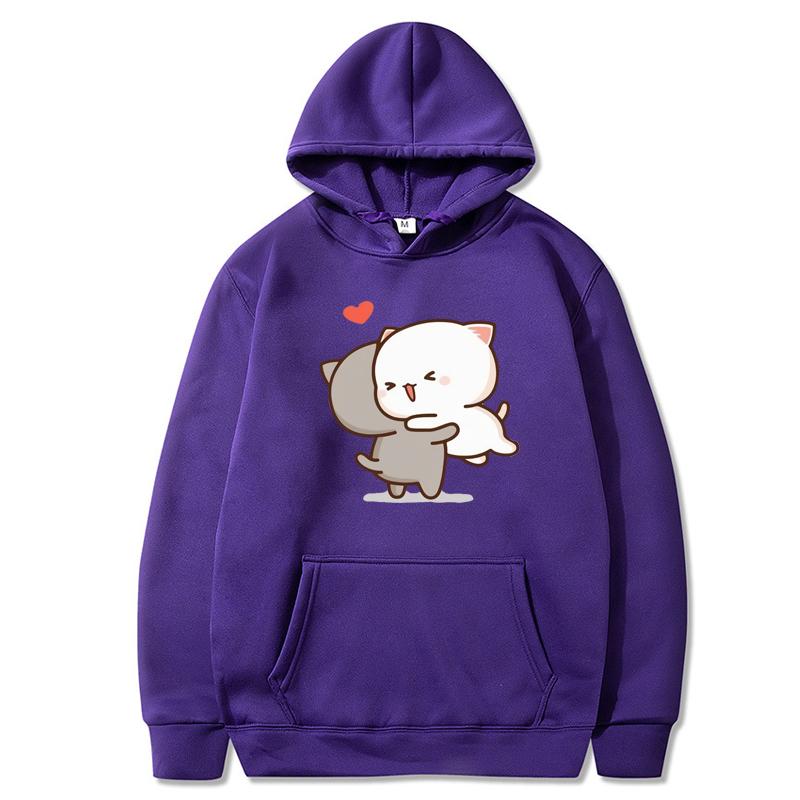 Peach And Goma Cartoon Print Men/Women Hoodie Casual Oversized Pullover Popular Sweatshirt Fashion Trend Unisex Clothing