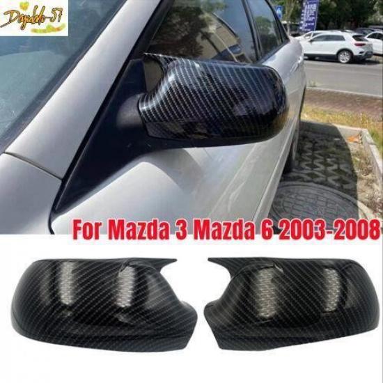 Подходит для Mazda 3 Mazda 6 2003-2008 Пара Накладок на Боковые Зеркала Заднего Вида из Углеродного Волокна