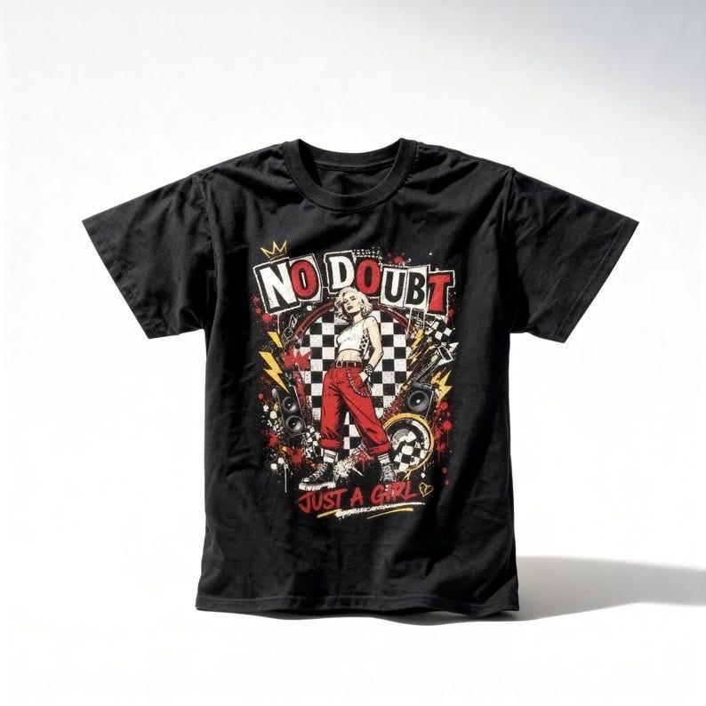 Vintage No Doubt Band Shirt, Gwen Stefani Retro 90s Rock Tee, No Doubt Music Fan