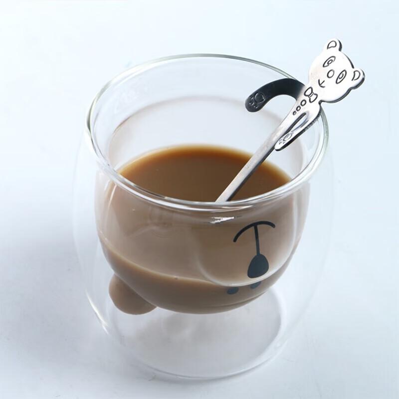 MULTIPOTENT Cute Bear Double-Wall Glass Mug