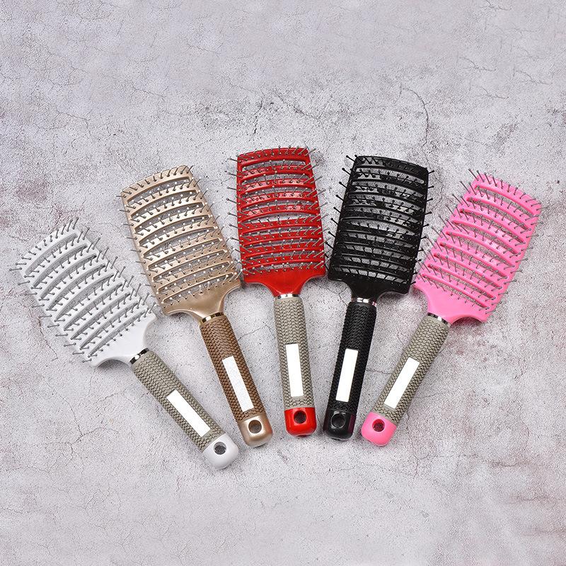 Women's Hair Scalp Massage Comb Bristle Nylon Hair Brush Curling Hair Brush Salon Beauty Tools Vent Compact Customized Logo