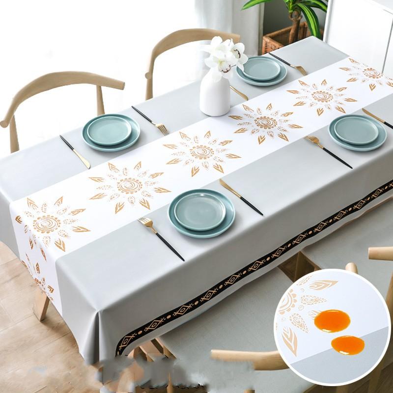 Роскошная высококачественная водонепроницаемая и маслостойкая скатерть из ПВХ, не требующая мытья, прямоугольный бытовой стол, чайный столик и настольная ткань