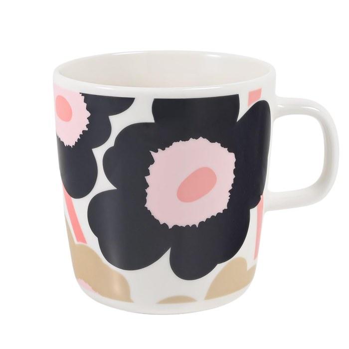 Marimekko Unikko Mug 400ml (Off White x Charcoal x Sand x Pink) 075269