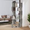 VidaXL Bookcase-Room Divider Sonoma Grey 80x24x192 Cm Engineered Wood 816060