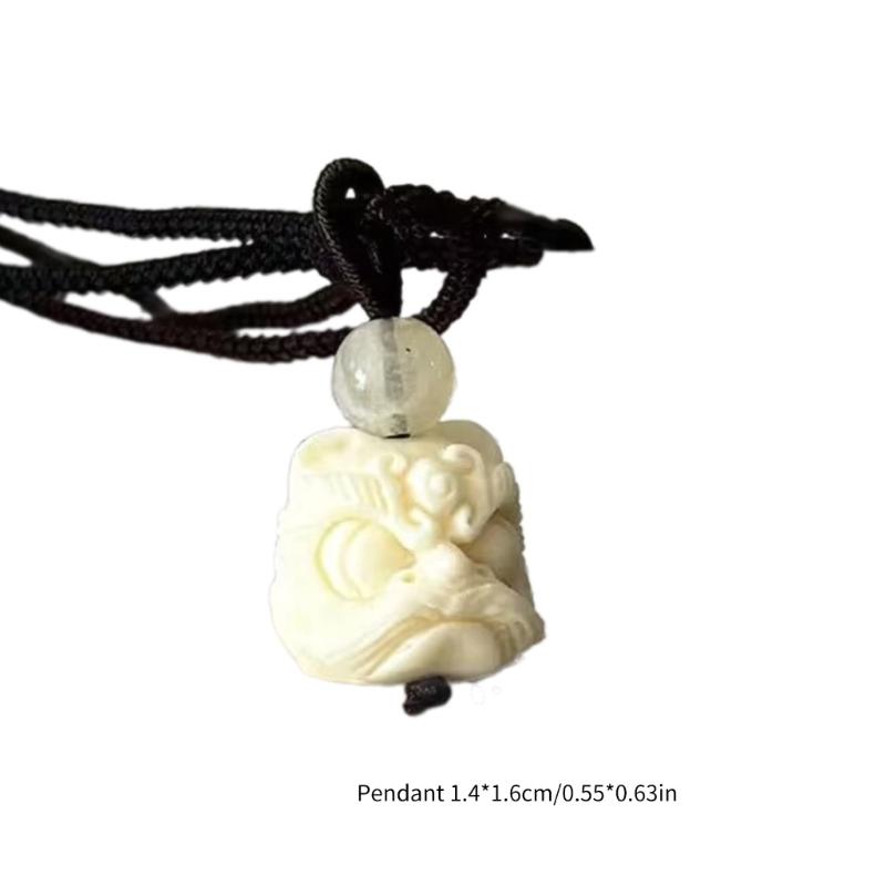 Chinese Style Lion Pendant Necklace Simple Clavicle Chain Vintage Choker Necklace Fashion Jewelry Gift for Women Men