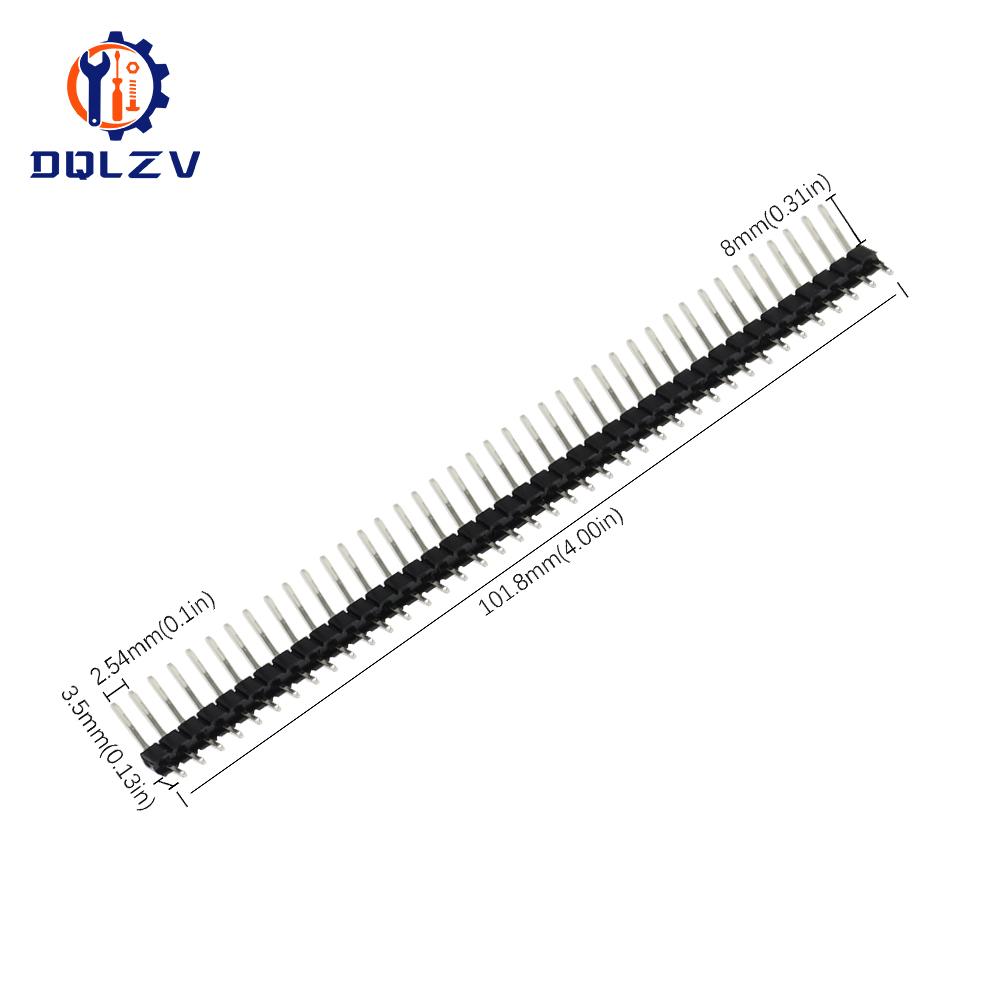 1X40Pin 2.54MM Прямоугольный Однорядный Штыревой Разъем Папа 90 градусов Игольчатый Разъем