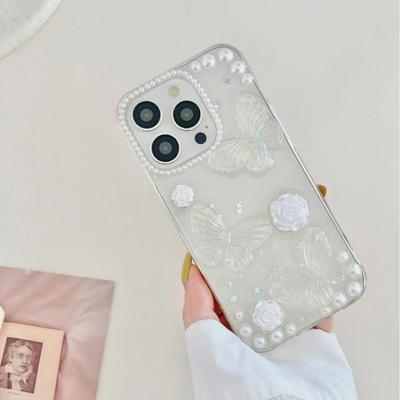 Трехмерный жемчужный чехол для телефона «Симфония Бабочек» iphone15plus Apple 13 MATE60