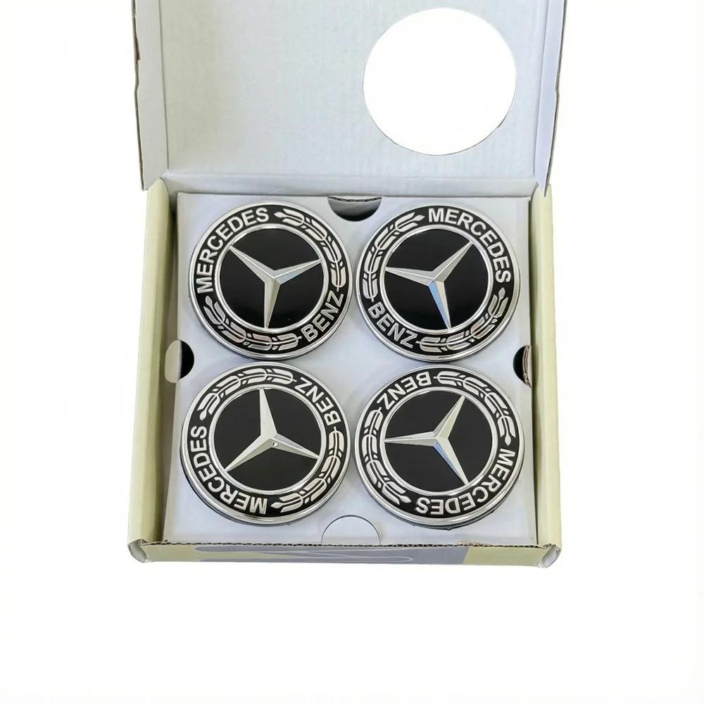 BENZ 4PCS 75mm Floating Wheel Center Hub Caps Cover for Mercedes-Benz B/C/E/S Class a C200L GLC GLK CLA Car Accessories