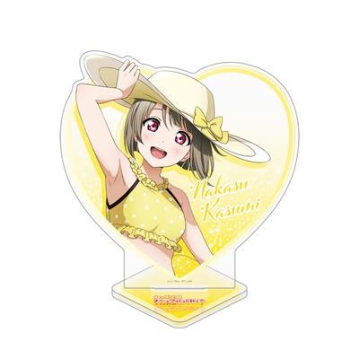 Kadokawa Love Nijigasaki High School Idol Club Блестящий акриловый Касуми 126 мм В x 126 мм Акриловый Live! Подставка в форме сердца, Накасу, Прибл.. W,