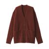 MUJI Wool Blend Boucle Size Size S Women's V-Neck Cardigan, Brick, BA1PNA4A, Women's,