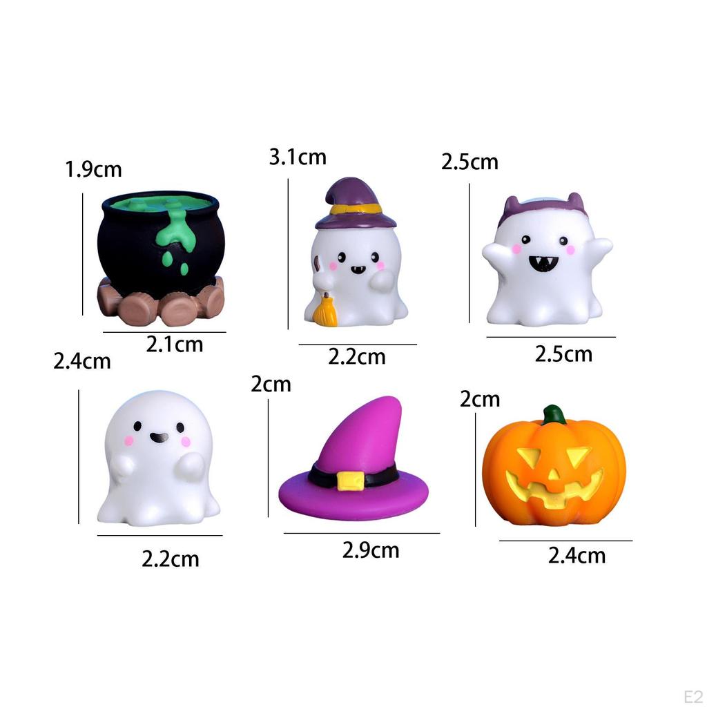 6 шт. Миниатюрные фигурки из смолы на Хэллоуин, поделки, милые украшения для мини-сада фей