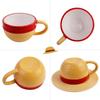 Cartoon Ceramic Cup and Saucer Anime Cosplay Luffy Ace Sabo Chopper Hat Shaped Water Cups Coffee Mug Table Decoration Gifts