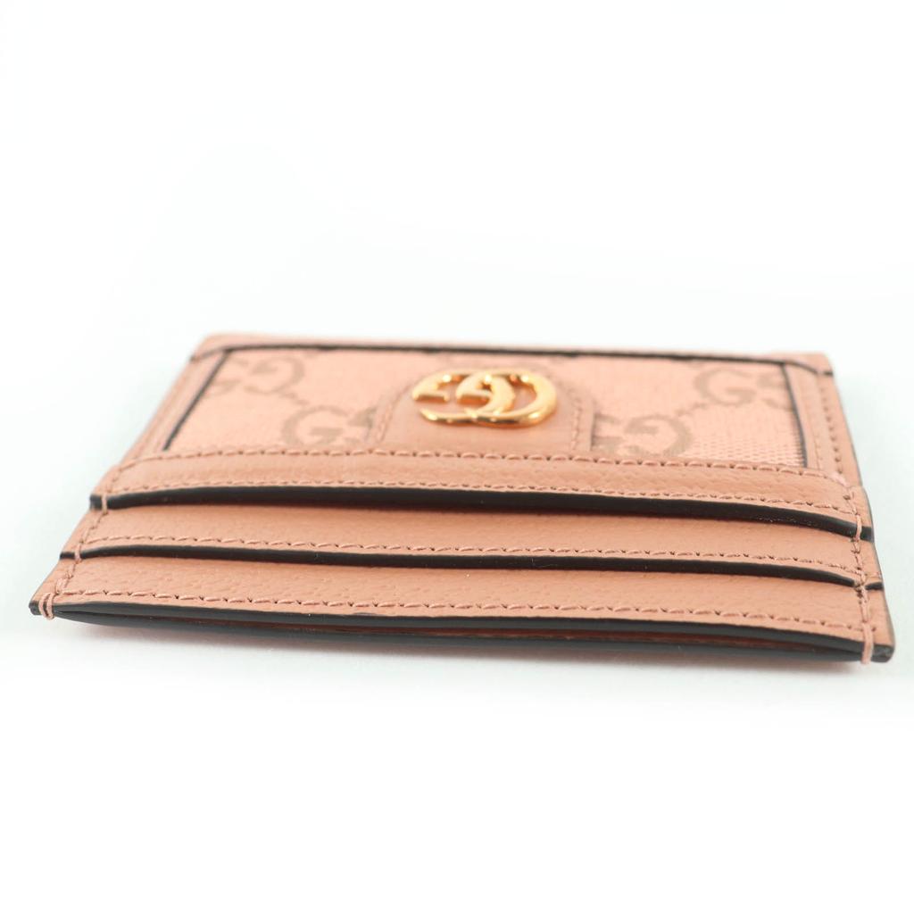 Безупречный кошелек для карт GUCCI, узор GG, розовый кожаный, женский 523159, б/у