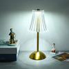 LED Elegant Table Lamp Type-C Rechargeable Dimming Atmosphere Light 3 Color Crystal Touch Desktop Light for Bar Hotel Restaurant