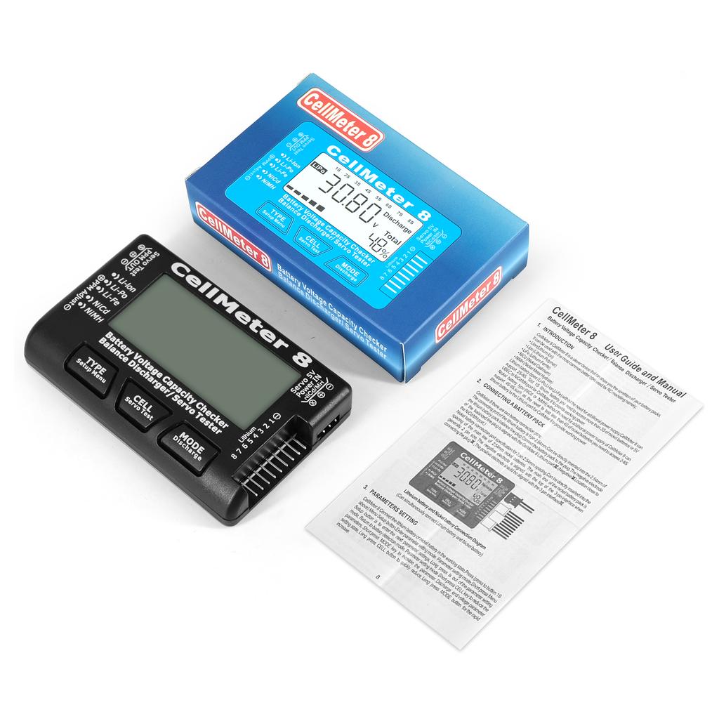 RC CellMeter 8 2-8S 4-8S LiPo Li-lon тестер емкости аккумулятора вольтметр NiMH метр 8 цифровой тестер емкости аккумулятора