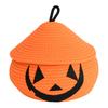 Halloween Woven Pumpkin Basket with Lid Empty Rope Woven Basket Trick or Treat Pumpkin Storage Bin Candy Snack Container