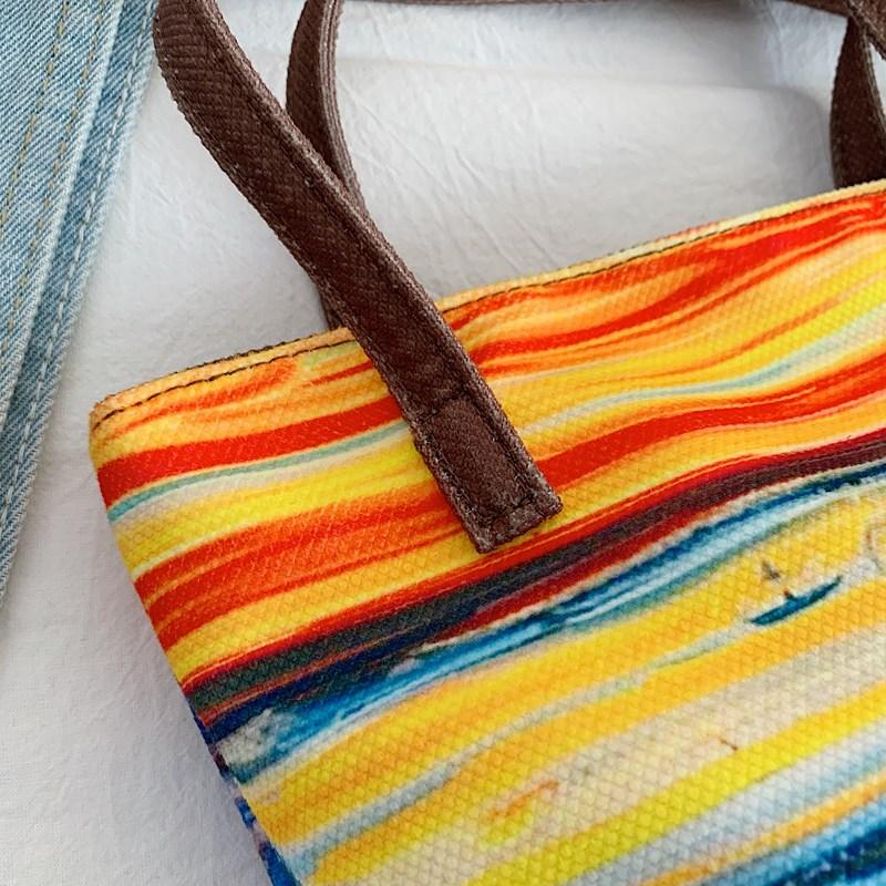 Женская сумочка, симпатичная сумка-ведро с мультяшным принтом, переносная сумка-цилиндр, холщовая сумка-тоут, сумки для ланча для студентов и девочек