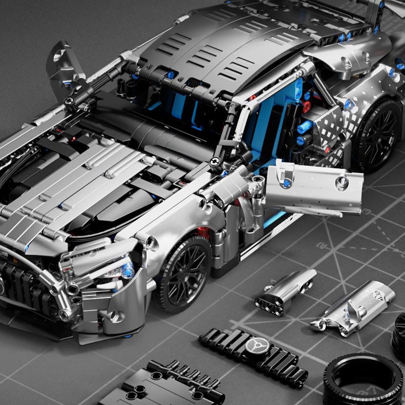 Technical 1310Pcs Sports Race Car Building Blocks Set 1:14 Scale Model DIY Assembly Toys Collectible Gifts For Adults Teens Boys