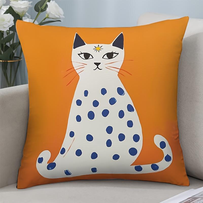 pc Cute Cartoon Cat Throw Pillow Cover D DoubleSide Print Polyester Cushion Case for Home Sofa Car Living Room Decor