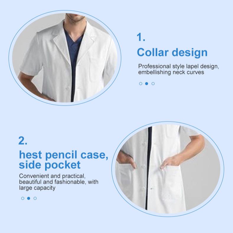 Женский белый лабораторный халат с длинным рукавом и медицинский костюм медсестры с коротким рукавом
