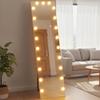 Full-Length Mirror 150x40 cm RGB LED Floor Mirror with 21 Bulbs, 7 Light Colors, Touch Switch, Memory Function