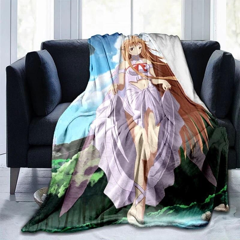 Популярное аниме SAO Sword Art Online, аниме, современное одеяло Gedruckt Bettdecke Geschenk, фланелевые мягкие плюшевые одеяла для дивана-кровати