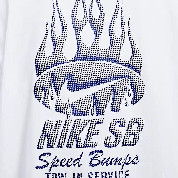 Nike Футболка Скейтборд Свободного Кроя с Логотипом SB Мужские Топы Белый HJ0821100