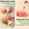 3-in-1 Watermelon Fork Slicer Cutter Stainless Steel Watermelon Popsicle Cutter Watermelon Cutter Slicer Tool Kitchen Gadgets