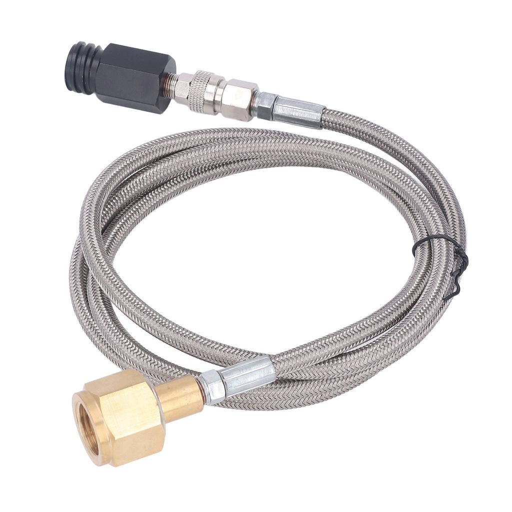 Soda Refill Adapter CO2 Cylinder Cartridge Fill Tank Connector with 60in Hose CGA320 Stainless Steel Hose