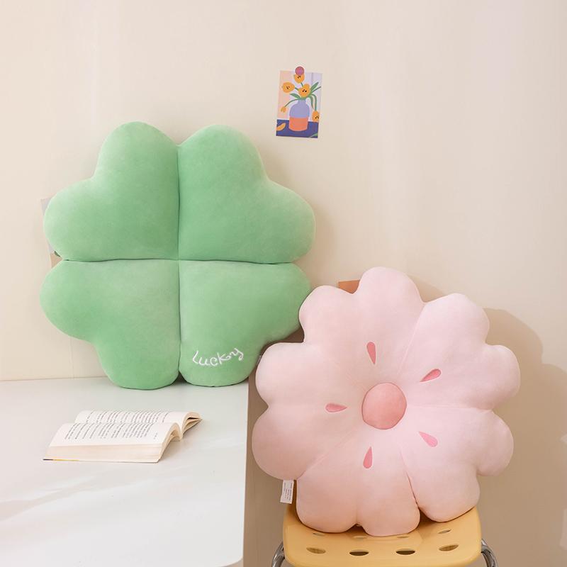 45/65 см декоративная подушка с четырьмя листочками клевера SakuraPlush, ультрамягкая плюшевая подушка для сиденья, цветочный коврик для дивана, декор для дома и автомобиля