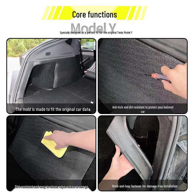 2025 Tesla Model Y Trunk Side Pocket TPE Protective Mats - Wear & Scratch Resistant