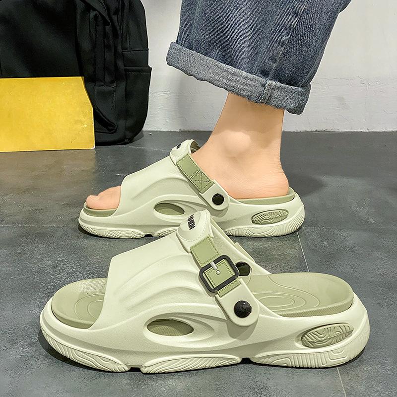 Летние нескользящие тапочки на толстой подошве, повседневные пляжные сандалии, уличные спортивные тапочки для пар