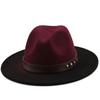 Simple Women Men Wool Vintage Trilby Felt Fedora Hat With Wide Brim Gentleman Elegant Gradient Color For Lady Winter Jazz Caps