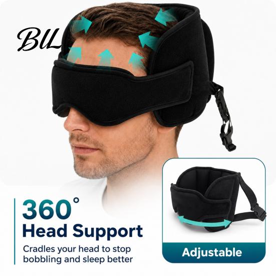 Neck Headband for Forward Head Swing Travel Pillow Airplanes, 360 Degree Airplane Strap with 3D Eye Cushion Accessories Commuting Sleeping, No Bobbing