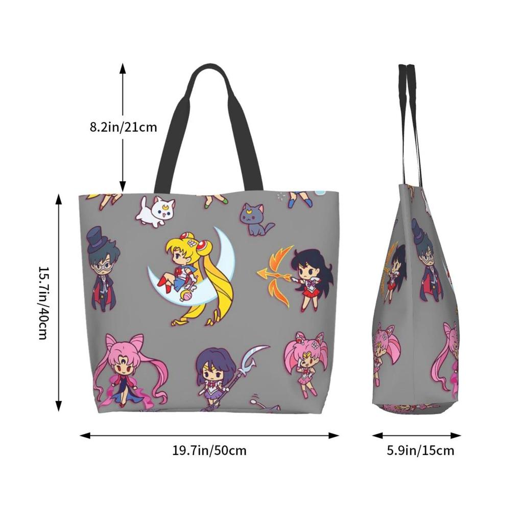 Sailor Moon Body Diaper Shopping Large Capacity Tote Kuma no Gakkou Makeup Eco Convenience Store Shopping Durable Convenience 50cm Wide x 40cm High x