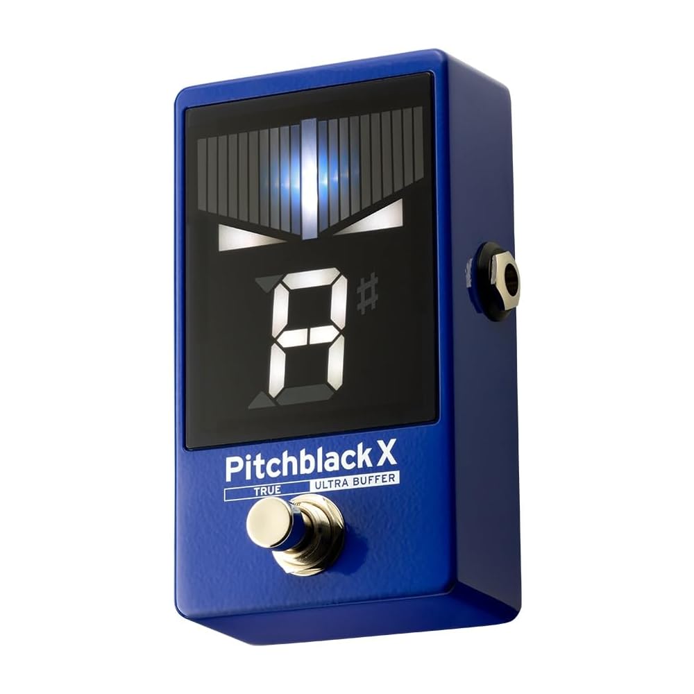 KORG Pitchblack X Педальный тюнер для гитары/баса, высокая точность ±0,1 цента, Ультра-буфер, True Bypass, DC Out, Тюнер-стробоскоп, Синий (PITCHBLACK PB-X BL)
