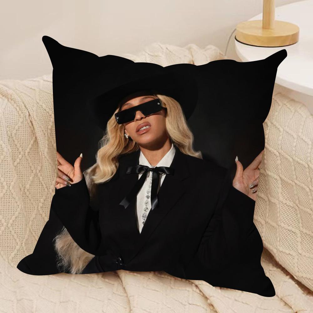 Подушка-чехол для дивана с изображением певца B-Beyonce в ковбойском стиле, мягкая плюшевая, двусторонняя печать | Уютный декор на все сезоны, подарок