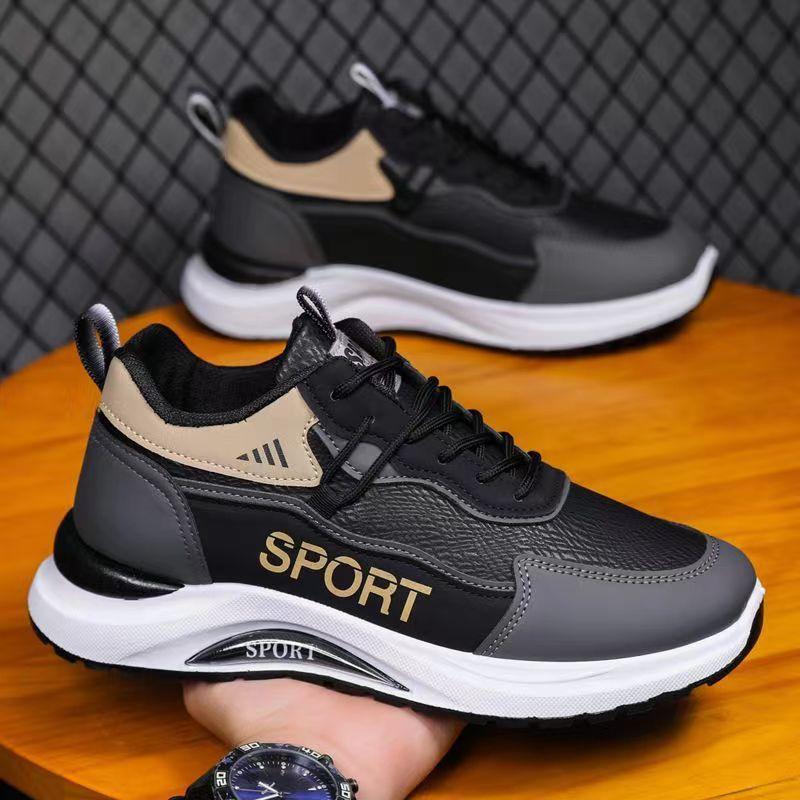 Spring Autumn New Men's  Sports Leisure Shoes Soft Bottom Anti slip Comfortable Running Shoes Waterproof Men's Single Shoes