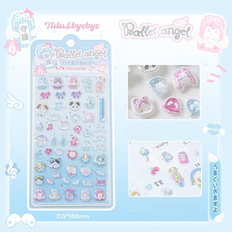 Кристальные 3D Пухлые Наклейки для Детей Блестящие Мультяшные Милые Желейные Наклейки для DIY Декора Чехол для Телефона Скрапбукинг Журналинг Наклейка
